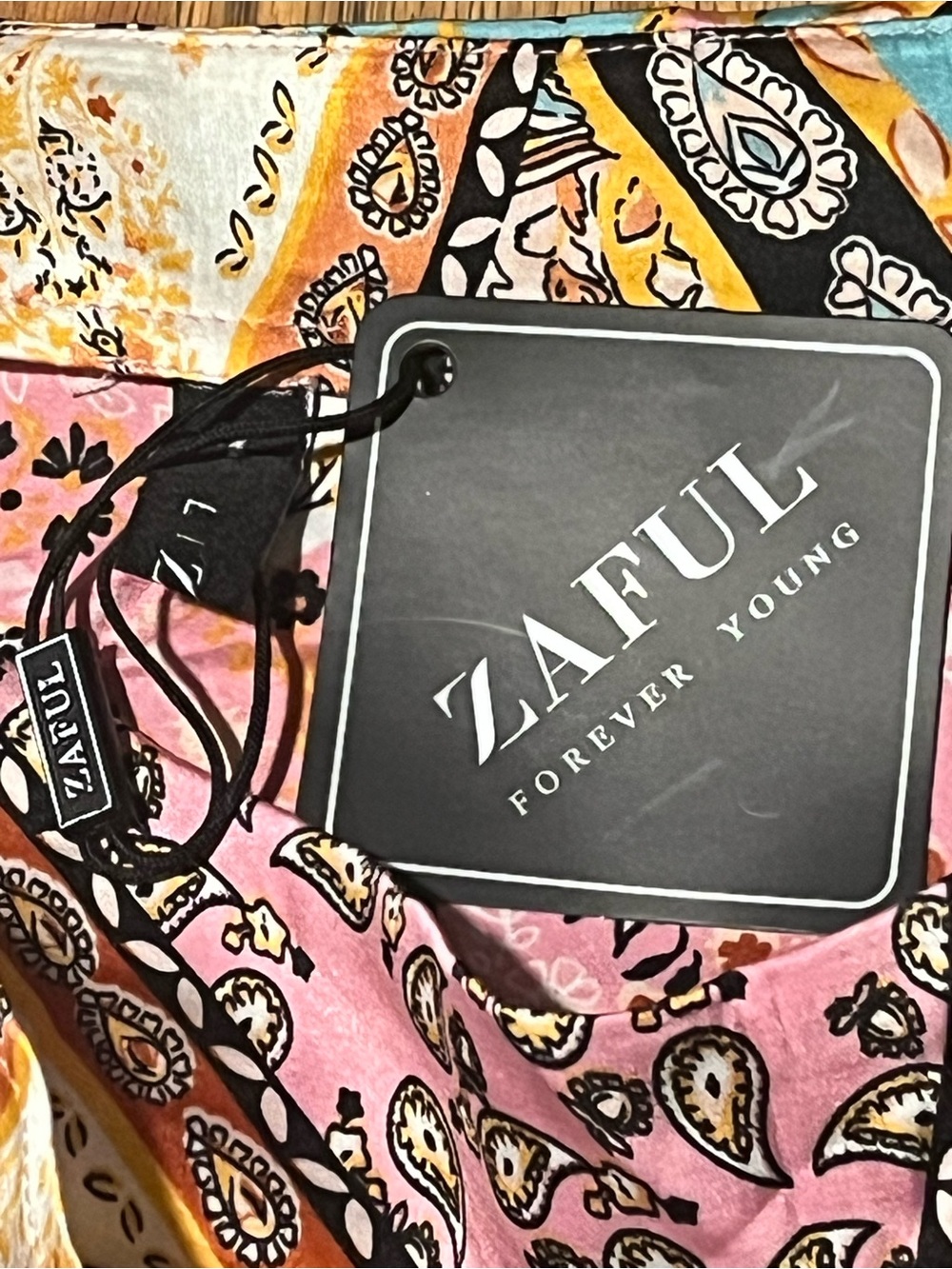 Zaful Patchwork Paisley Wrap Midi Skirt Size 8 NWT Side Zipper Boho - Picture 4 of 7